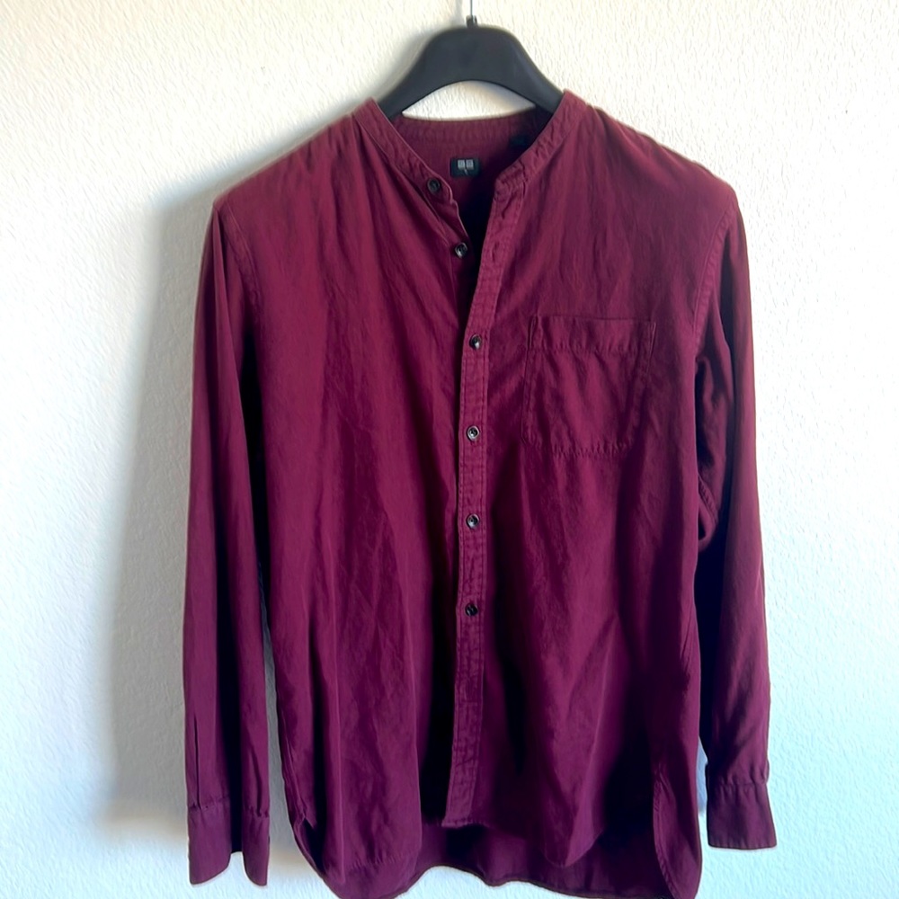 Medium red button up shirt